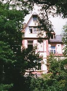 Außenansicht des Haus Höchst zwischen Bäumen